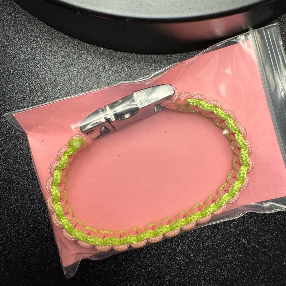 Neon Green and Pink Braided Bracelet